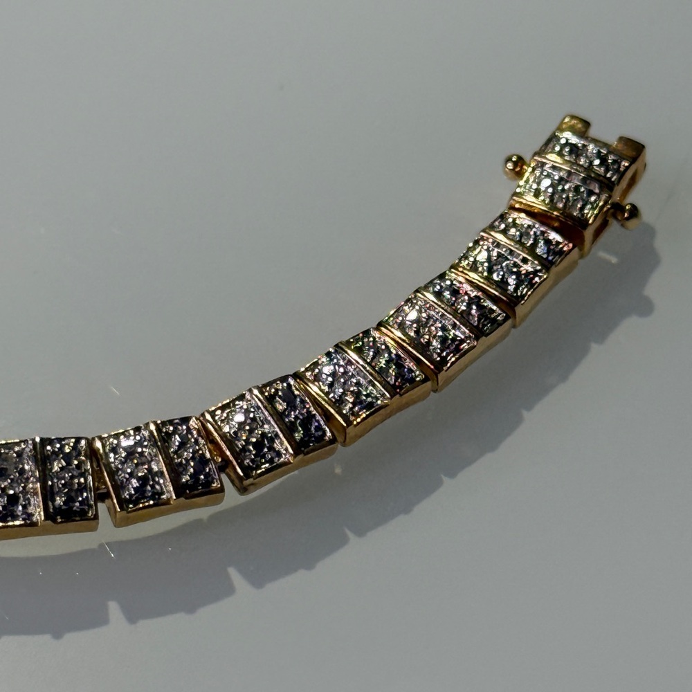 Gold plated 925 Silver Tennis Bracelet - Picture 8 of 9